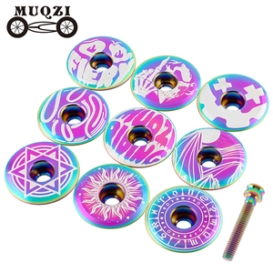 MUQZI Custom Colorful <strong>Bicycle</strong> Headset Top Cover 28.6mm Front Fork Cap CNC Titanium <strong>Stem</strong> Cap for MTB Road Folding Bike - Product Image 1