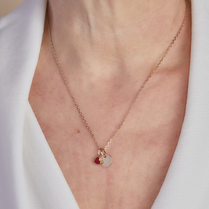 Gioielli Personalizzati Nuove Tendenze San Valentino Collana con Cuore Rosso / Disco Incisione Nome Placcata Oro di Lusso Regali per Donna - Product Image 5