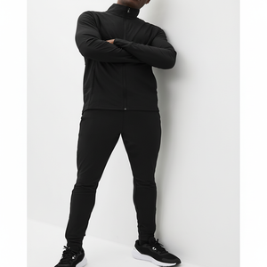 ชุดวอร์มแขนยาวผ้าฟลีซเสื้อ + กางเกงเสื้อมีฮู้ดลำลองแบบสวมหัวสีทึบสำหรับฤดูใบไม้ร่วง - Product Image 1