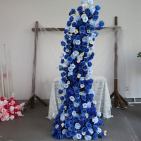 Chemin de table de mariage en soie rayonne 5D faite à la main, écologique, bleu ou personnalisable, 200 cm, haute qualité, vente en gros usine