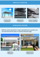 Pergola personnalisée Amas, imperméable, 6x4, en aluminium, avec toit à lamelles automatiques, pergola bioclimatique en aluminium, toit à lamelles