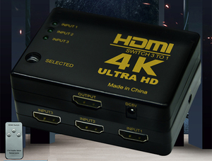 Conmutador HDMI 3x1 Puerto 4k 30hz, Caja Negra de PVC, Cable de Alimentación Chapado en Oro, Caja de <span class=keywords><strong>TV</strong></span> Negra, Monitor <span class=keywords><strong>AOC</strong></span>, Monitor en Stock, Computadora - Product Image 5