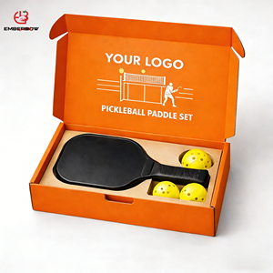 EmberBow Eco-Friendly High-End Rigid Cardboard Airplane Pickleball Paddle Set Gift <b>Box</b> with Custom Logo and <b>Magnetic</b> Closure - Product Image 1