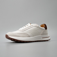 Chaussures de sport décontractées minimalistes et légères à lacets en cuir de vachette véritable, design polyvalent et confortable pour le printemps et l'hiver
