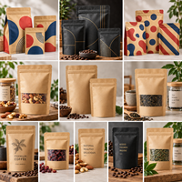 Sachet Doypack en Papier Kraft Écologique Refermable avec Fermeture Éclair, Anti-humidité, Qualité Alimentaire, pour Emballage de Bonbons et Biscuits