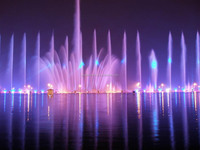 Fontaine musicale flottante LED pour l'extérieur, équipement de fontaine à eau dansante à vendre