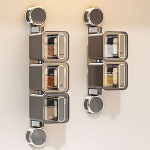 Organizador de Especias de Pared con Ventosa para Cocina, Diseño Moderno de Múltiples Niveles, Estante de Almacenamiento que Ahorra Espacio para Uso Doméstico - Product Image 2