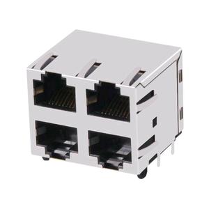 8949-ID3884-06S1ABA-A015 Đầu Nối Giắc Mô-đun Cái Rj-45 Mạng Điện Tử <span class=keywords><strong>Ethernet</strong></span> Có Đèn Xếp Chồng Lên Nhau 2X2 Ổ Cắm RJ45 - Product Image 4