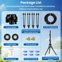 F161 Buse de pulvérisation rafraîchissante réglable pour extérieur, pulvérisateur automatique portable en PP à 8 têtes sur trépied