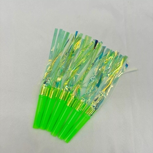Iridescent Foil Fringe Party Blowouts Noise Makers Multicolor Plastic <b>Whistle</b> Horn 6pcs Set For Birthday Party Favor Supplies - Product Image 6