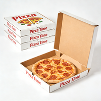 Boîte à pizza personnalisée imprimée, papier kraft ondulé de qualité alimentaire, résistant à la graisse, emballage à emporter, fabrication en usine