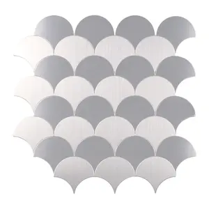 Ready To Ship Diy Interior Wall Decor Metal Stick On Backsplash Peel And Stick Aluminum Tiles