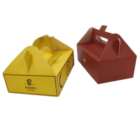 Emballage de luxe haut de gamme, impression couleur UV, effet de gaufrage à l'or, boîte à pâtisserie personnalisée avec logo pour gâteaux et pâtisseries avec poignée