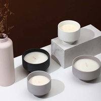 YBH Pot à Bougie Céramique Noir Gris Mini Mignon Meilleure Vente, Surface Lisse Mate, Élégance Raffinée pour Fabrication de Bougies