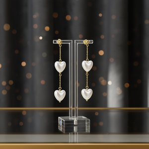 UM JEWELRY New Arrival Trendy Rhodium 925 Sterling <b>Silver</b> Zircon <b>Heart</b> Cut Pearl <b>Stud</b> <b>Earrings</b> for Engagement Wedding Gift Party - Product Image 4