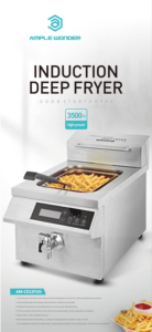 Friteuse à induction professionnelle à brûleur unique, grande capacité 8L, pour frites et poulet frit AM-CD12F1 - Product Image 5