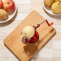 Multifunctionele handmatige fruit-schiller, -ontpitter en -snijder met roestvrijstalen mes voor appel, peer, aardappel etc.