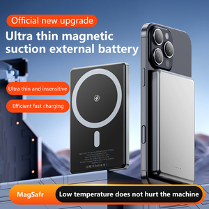 Batterie Li-Polymère Ultra-Mince 5000mAh 10W Chargeur Sans Fil Rapide <span class=keywords><strong>Power</strong></span> Bank Portable Magnétique avec Fonction de Support Entrée Type-C - Product Image 2