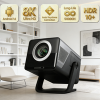 Projecteur LED Keystone automatique de qualité supérieure |   Android 14 5G WiFi BT5.4 |   Home Cinéma Portable pour Visionnement en Pleine Jourée 1080P 800 Lumens ANSI