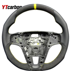 Ytcarbon เส้นใยคาร์บอนสีแดงปรับแต่งได้พร้อมพวงมาลัยหนังสีขาว XC70 T6 S60 <span class=keywords><strong>polestar</strong></span> สำหรับ V60 T6 - Product Image 2