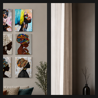 Tableau mural Portrait Femme Africaine – Impressions sur toile colorées avec foulard pour la maison, la galerie, la chambre d'hôtel, le bureau et les murs décoratifs