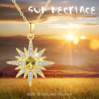 Collier en argent 925 plaqué or avec étoile et pierre de naissance, opale et pierre de lune, bijoux de mode pour femmes, vente en gros