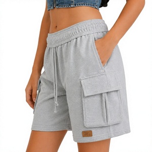 Shorts de sport pour femmes en molleton épais de coton, fabriqués au Pakistan, vente en gros - Product Image 1