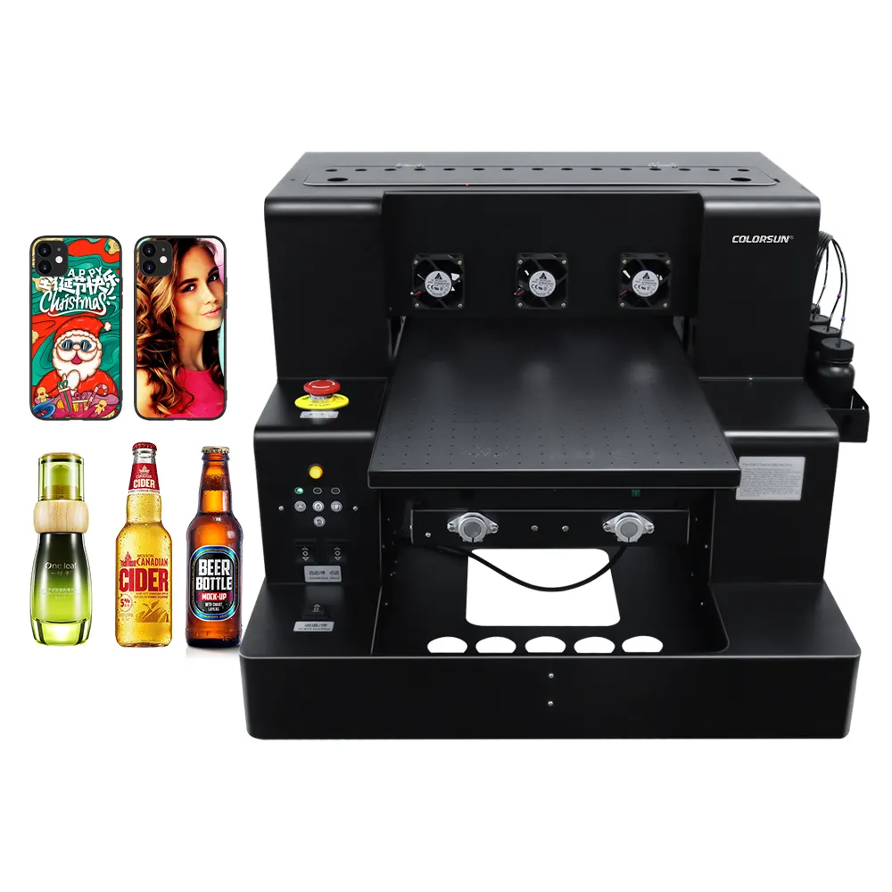 Kleine Desktop Inkjet Cilinder Printer Xp600 Dtf Uv Alles In Een Fles Flatbed A3 Size Lak Uv Printer