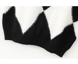 تصميم الأزياء خمر أرجايل متماسكة للنساء سترة الكشمير سترة - Product Image 6