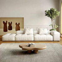 Italienisches Minimalistisches Samt-Ecksofa-Set Weiche Rückenlehne Schaumstoffgefüllt Große Größe für Villa-Wohnzimmer