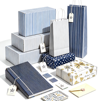 Papier d'emballage géométrique moderne en gros, rayures, points, étoiles, cœurs, motifs personnalisés, imprimé, recyclable, emballage cadeau, pack anniversaire