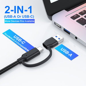 ฮับ USB 3.<span class=keywords><strong>1</strong></span> Gen 2 ความเร็วสูง 7 พอร์ต พร้อมสายดาต้า ตัวแยก USB 3.0  ช่องเสียบ USB-C คู่ 7 in <span class=keywords><strong>1</strong></span> ฮับแบบ Type C ขยายพอร์ต - Product Image 4