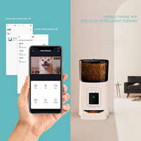 Distributeur automatique de nourriture pour animaux de compagnie avec caméra HD 1080P, surveillance à distance audio bidirectionnelle, minuterie intelligente et contrôle par application