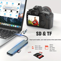 Hub USB Type-C 8 ports avec 1 lecteur de carte USB 3.0 SD/TF et prise audio 3,5 mm (CN) en stock