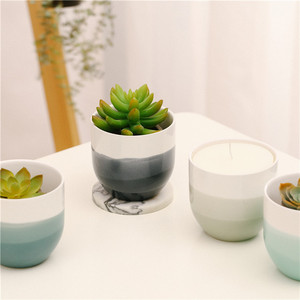 Mini Cactus <span class=keywords><strong>Bonsaï</strong></span> Céramique Succulente Planteur Conception Panachée pour Balcon Décor Décoration de La Maison Miniature Style Minimaliste <span class=keywords><strong>Pot</strong></span> - Product Image 2
