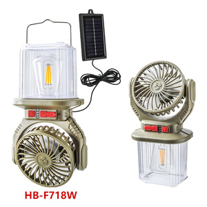 Ventilateur de camping solaire avec lumière LED, ventilateur et lampe de camping portables rechargeables 2-en-1, ventilateur solaire, lampe de camping extérieure. - Product Image 6