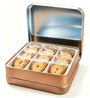 Boîte en fer blanc carrée de qualité alimentaire pour bonbons, biscuits, chocolats – Contenant réutilisable en métal imprimé sur mesure pour cadeaux