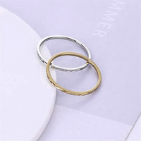 Bague Cercle Simple Plaqué Or 18K pour Femme, Motif Tendance, Étanche, Anti-ternissement, Forme Géométrique, Motif Diamant Circulaire