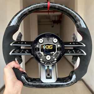Volante Deportivo Personalizado de Fibra de Carbono y Gamuza para Mercedes-Benz Serie W213 W463 W222 G63 C43 GLS53 GT50 <span class=keywords><strong>A45AMG</strong></span> - Product Image 6