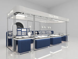 Custom Jewelry <b>Display</b> Island | Boutique Center Showcase | Wooden LED Lighting <b>Cabinets</b> | Turnkey Retail Store Solutions - Product Image 1