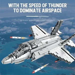 1490 Piezas de Bloques de Construcción F-35 Lightning II, Modelo de Avión de Combate, Decoración de Escritorio, Juguetes Educativos, Regalos para Adultos - Product Image 3