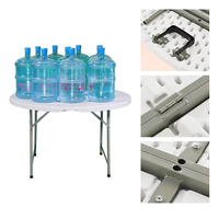Table Ronde Pliante d'Extérieur Blanche en Plastique, 120 cm (4 pieds), pour Banquets, Mariages, Dîners, Jardin et Événements