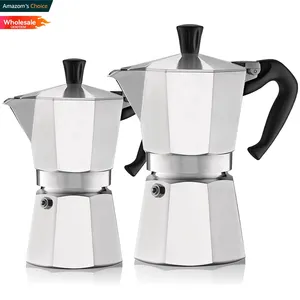 Alta Qualidade Stovetop Italiano Personalizar Moka Pot 1/2/3/6/9/12 Copos De Alumínio Espresso Moka Camping Cafeteira