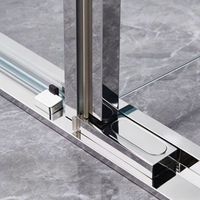Cabine de douche coulissante de luxe léger en acier inoxydable avec charnière, design moderne en L, bord étroit, silencieuse et fluide, pour salle de bain et hôtel