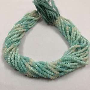 Piedras preciosas de ópalo peruano azul Natural de 4mm, cuentas Rondelle, cadena de hilo para hacer joyería, collar, pulsera, proveedor a granel en línea - Product Image 1