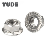 Écrous à bride hexagonale personnalisés YUDE M3-M12 en acier inoxydable 304, à denture dentelée, verrouillage automatique, DIN6923