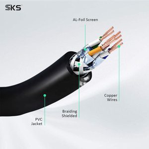 Câble <span class=keywords><strong>Ethernet</strong></span> Cat8 40 Gbit/s 2000 MHz blindé RJ45 LAN noir 1m/2m SKS SKS-NT081 <span class=keywords><strong>pour</strong></span> serveur de jeu - Product Image 5