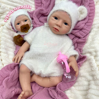 Poupée Reborn Bébé Fille Réaliste de 18 Pouces en Silicone, avec Fonction Boire et Peau Humide, Veines Visibles, Toucher Doux, Poupée Nouveau-né Réaliste