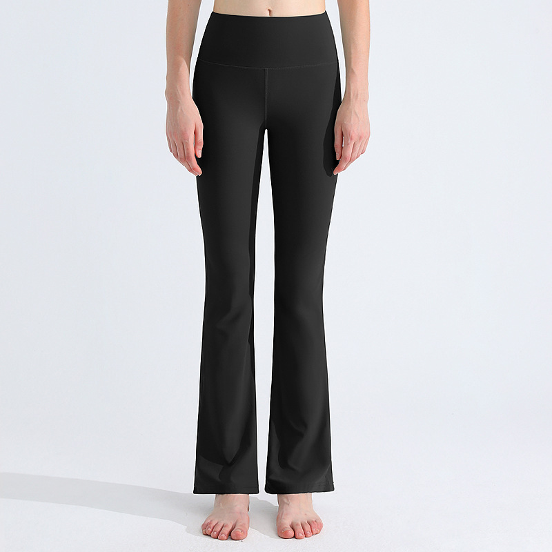Solid Color High Waist Yoga Flare Pants Women's Fitness High Waist Stretch Solid Color Fitness Leggings