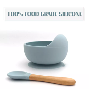 Juego de vajilla de silicona para bebé, juego de cuencos antideslizantes para niños, cuchara de silicona, mesa impermeable de grado alimenticio - Product Image 3